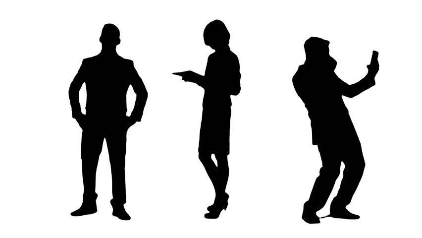 852x480 Silhouette Of Three Man And Two Woman Wavingir Hands To