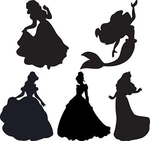 300x281 Window Wall Display Vinyl Sticker Princess Silhouette Decal Belle