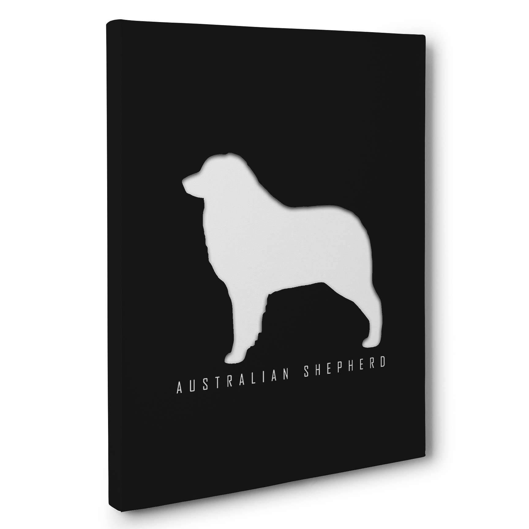 1728x1728 Australian Shepherd Silhouette Canvas Wall Art Paper Blast