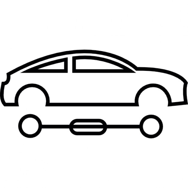 626x626 Car Silhouette With Detached Wheels Icons Free Download