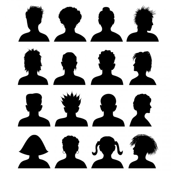 600x600 People Vector Avatar Silhouettes
