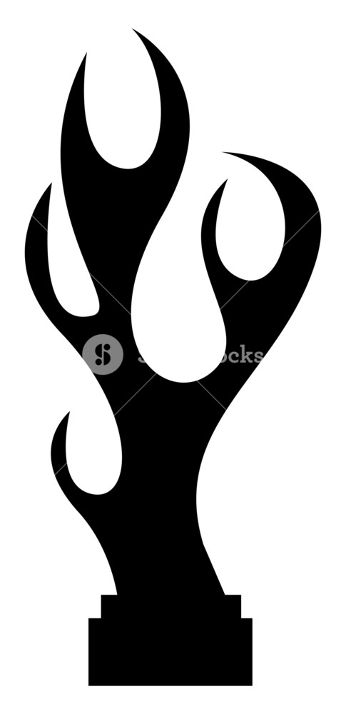 485x1000 Flame Award Silhouette Royalty Free Stock Image