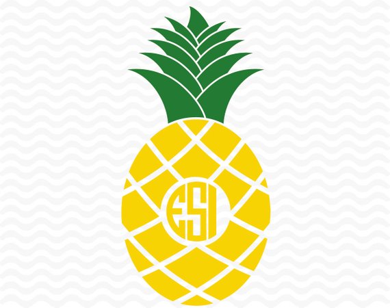 570x450 Pineapple Monogram Svg, Summer Svg, Fruit Svg, Beach Svg, Svg, Dxf