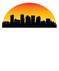 190x228 Sunset Skyline Silhouette Of Phoenix Az By Awesome Shirts