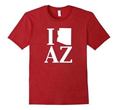 385x360 I Heart Love Az Arizona State Silhouette Outline T