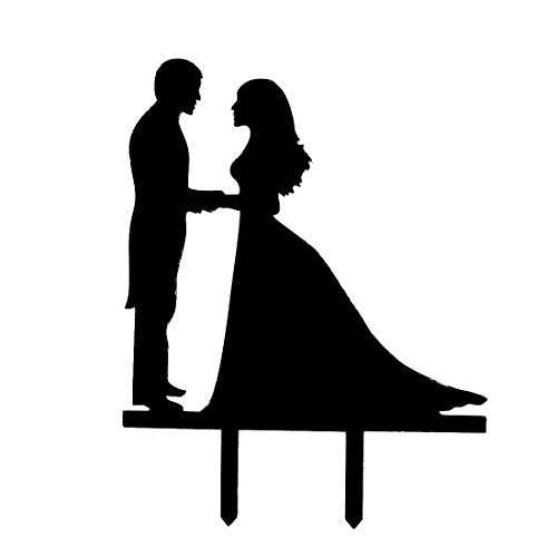 500x500 Black Sellify Acrylic Couple Silhouette Wedding Anniversary Cake