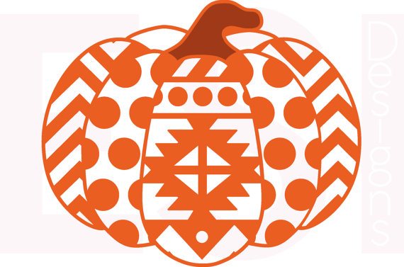 570x377 Pumpkin Svg, Dxf, Eps, Aztec, Polka Dot And Chevron Pattern,