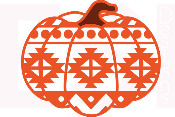 570x380 Pumpkin Svg, Dxf, Eps, Aztec, Cutting File For Use With Silhouette