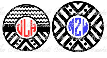 425x234 Aztec Chevron Tribal Monogram Circle For Silhouette Cameo User