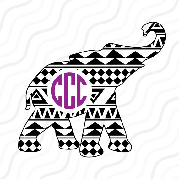 570x570 Aztec Elephant Svg, Alabama Svg,elephant Svg,monogram Svg Cut