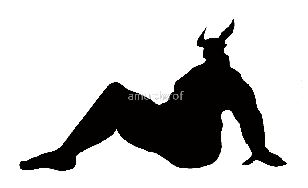 1000x609 Horns Up Babe Silhouette (Left Facing) By Amurderof Redbubble