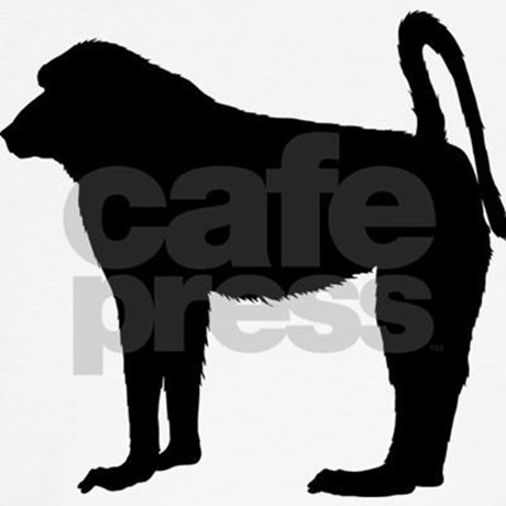 460x460 Baboon (Silhouette) Throw Pillow By Bluegreenred