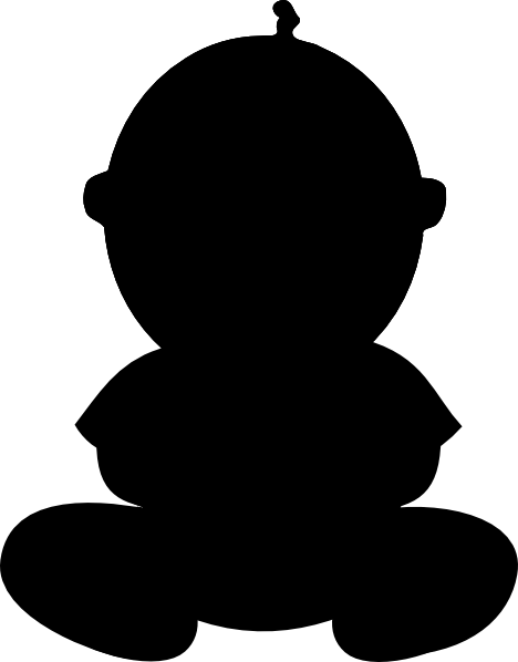 468x598 Baby Sitting Silhouette Clip Art