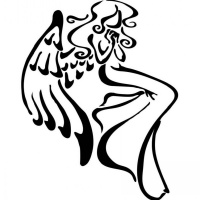 200x200 Black Death Warrior With Angel Wings And Guns Tattoo Design