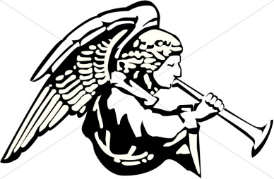 388x254 Flying Angel Silhouette Clipart