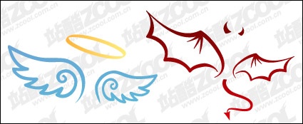 425x174 The Devil And Angel Wings Vector Material Vector Download