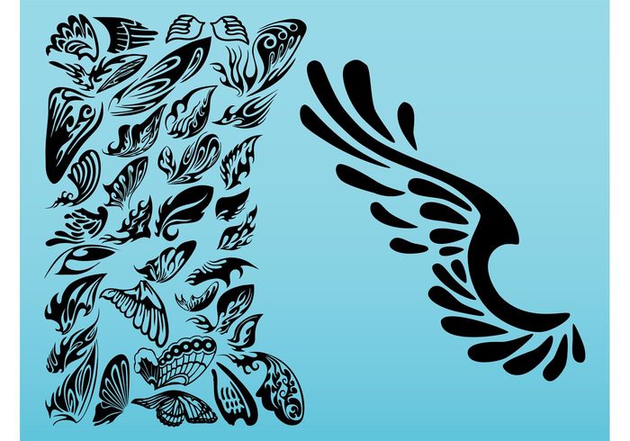 700x490 Curved Angel Wings Silhouette Clipart