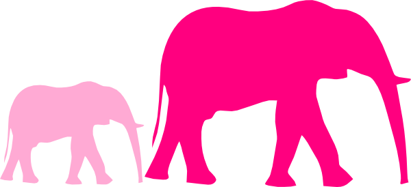 600x274 Pink Baby Shower Elephant Mom And Baby Clip Art
