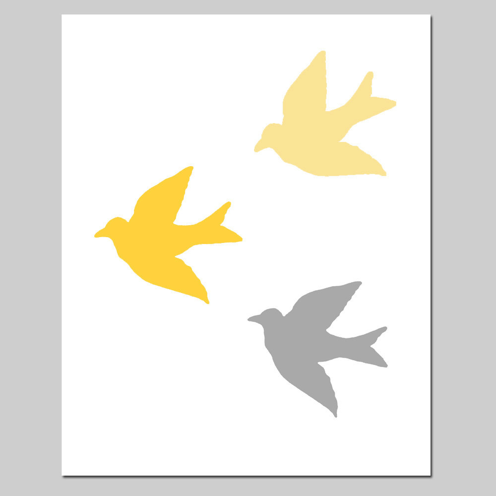 1000x1000 Baby Birds 8x10 Bird Silhouette Print Modern Nursery Decor