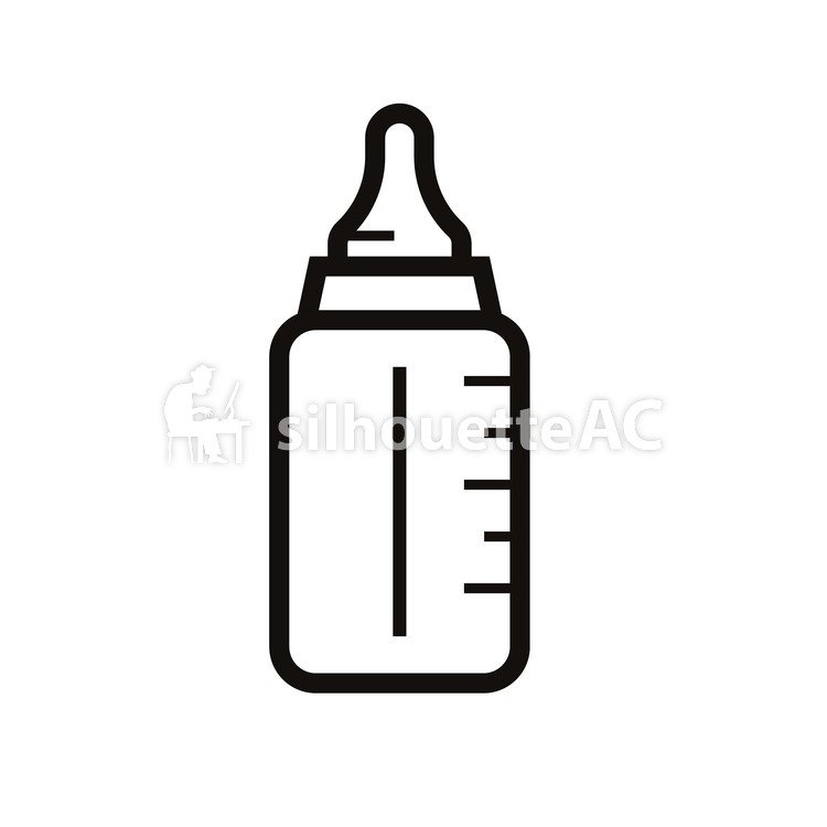 750x750 Free Silhouette Vector Baby, A Bottle, Icon