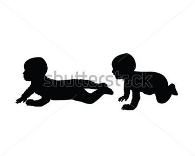 380x304 Crawling Baby Silhouette Clipart