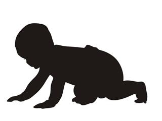 320x240 Baby Silhouette 4 Decal Sticker