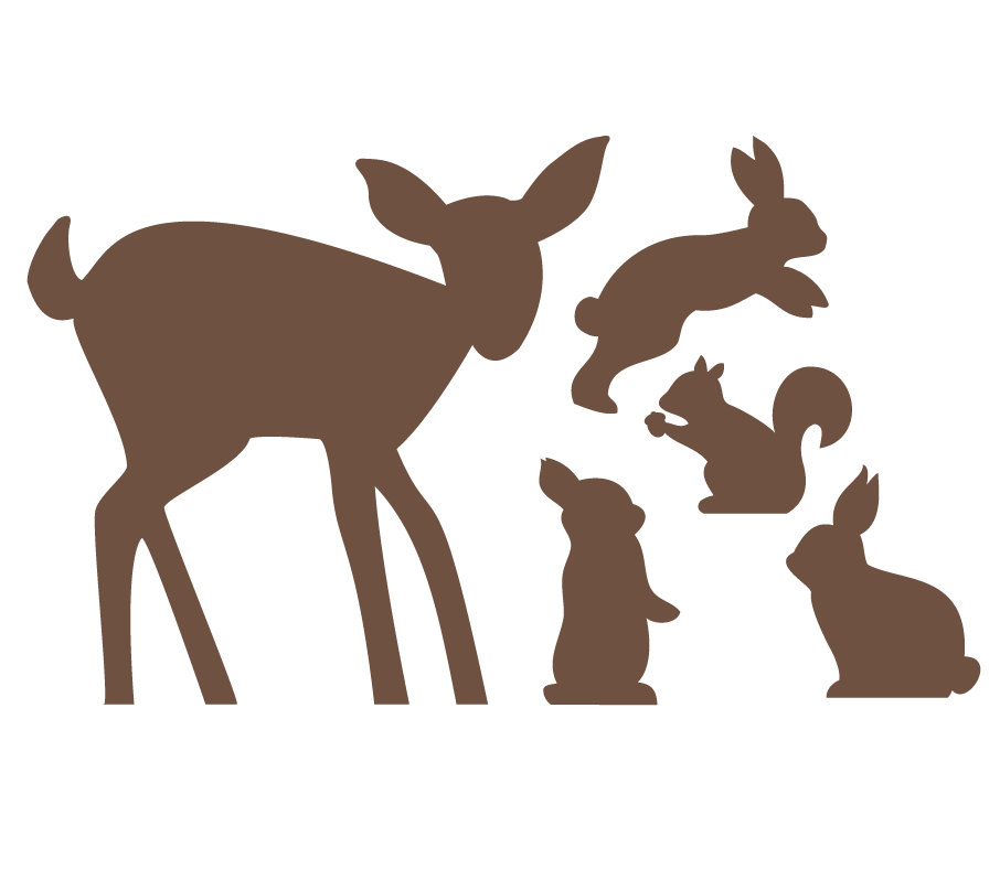 906x788 Baby Deer Amp Bunnies Wall Decals