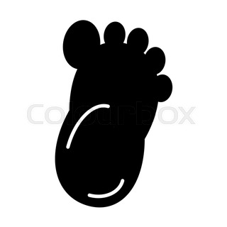320x320 Baby Footprint Silhouette On The White Background. Vector
