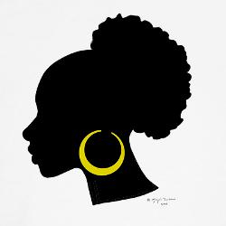 250x250 Little Black Girl Afro Puffs Silhouette Clipart