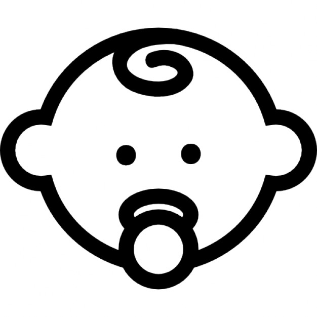 626x626 Baby Head Outline With Pacifier Icons Free Download