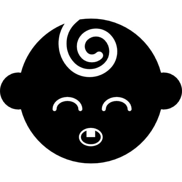 626x626 Black Baby Head With Closed Eyes Icons Free Download