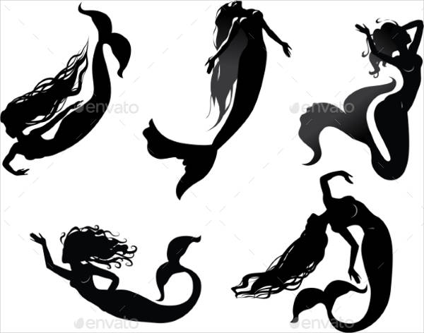 600x472 Mermaid Silhouettes