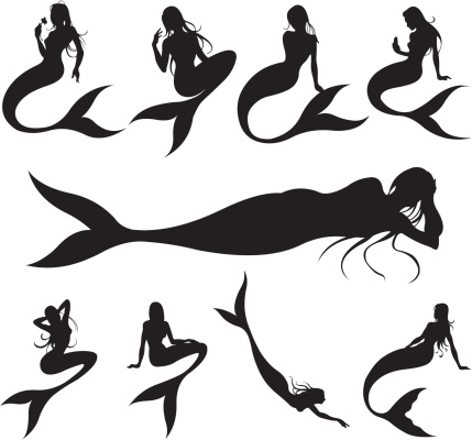 Baby Mermaid Silhouette at GetDrawings | Free download