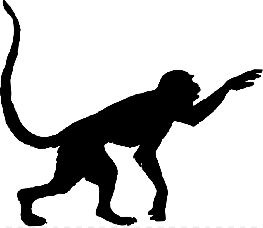900x780 Red Faced Spider Monkey Silhouette Clip Art