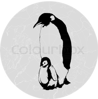 316x320 Vector Illustration Of Cute Baby Penguin Cartoon Sitting Isolated