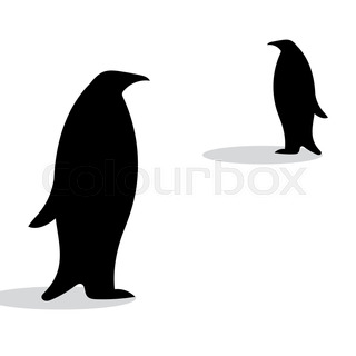 320x320 Baby Penguin Standing Cute Animal. Cartoon Flat Design Vector