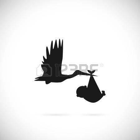 450x450 Stork Clipart Baby Silhouette
