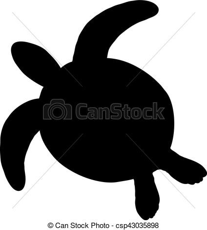424x470 Sea Turtle Silhouette Vector Free Coloring Pages