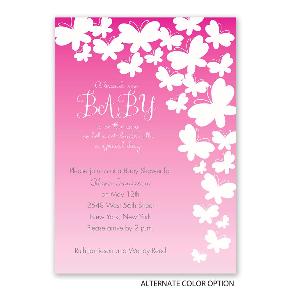 1000x1000 Butterfly Silhouettes Baby Shower Invitation Invitations By Dawn