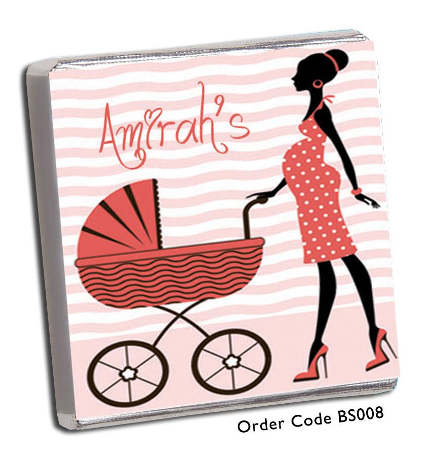 838x905 Coral Silhouette Baby Shower Chocolates