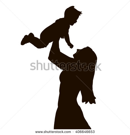 450x470 Holding Baby Silhouette Clipart