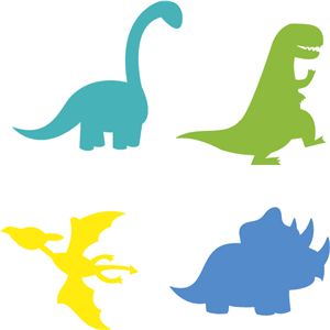 300x300 Cartoon Dinosaur Silhouette Clipart