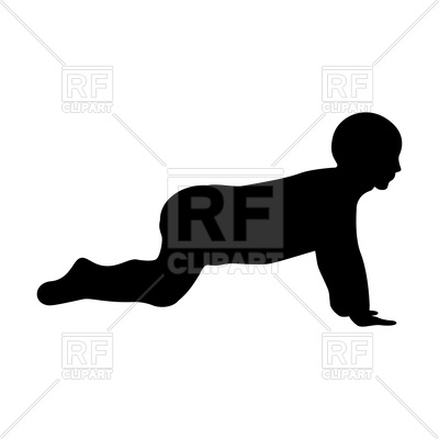400x400 Crawling Baby Silhouette Royalty Free Vector Clip Art Image