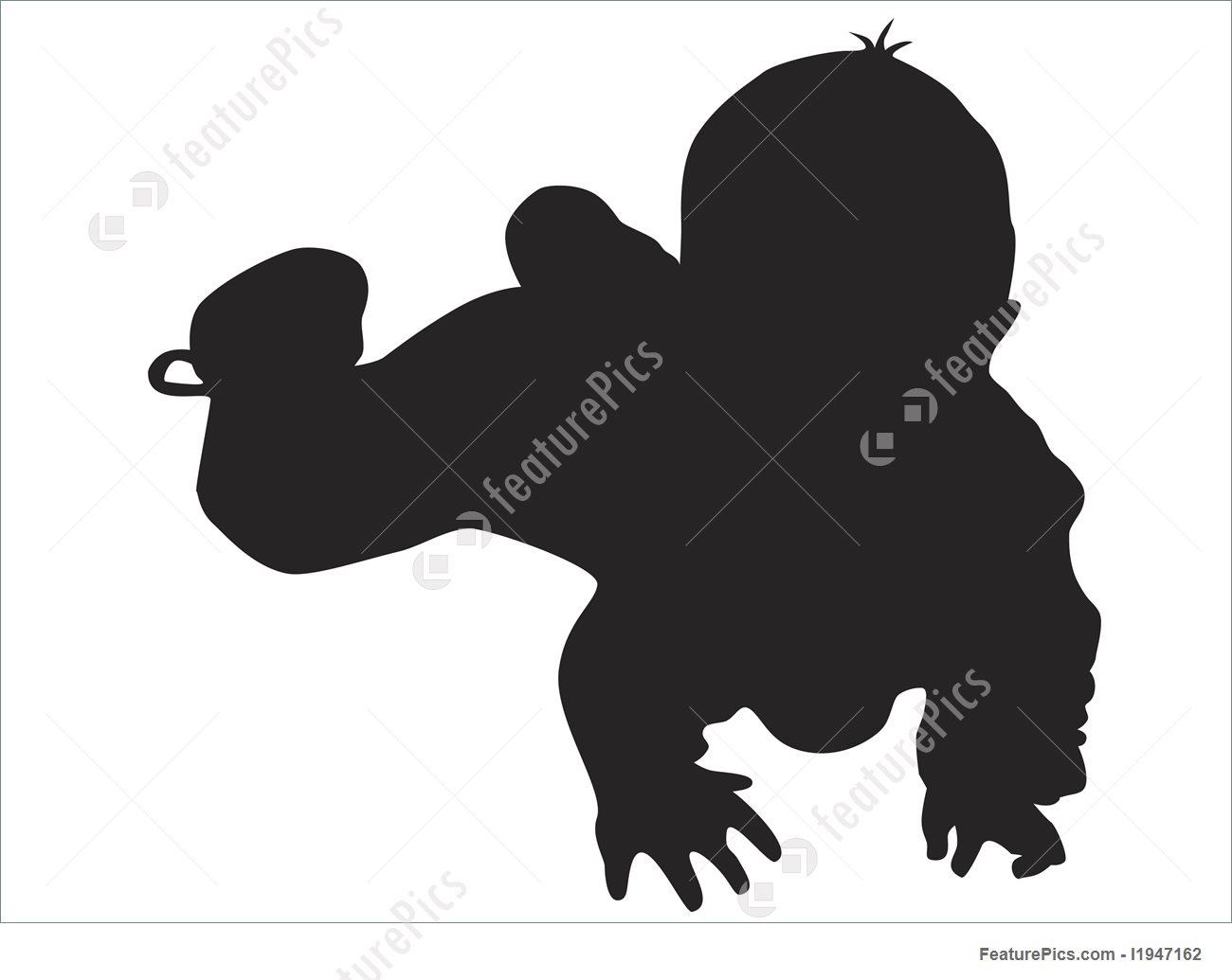 1300x1035 Silhouettes And Outlines Vector Little Baby Silhouette