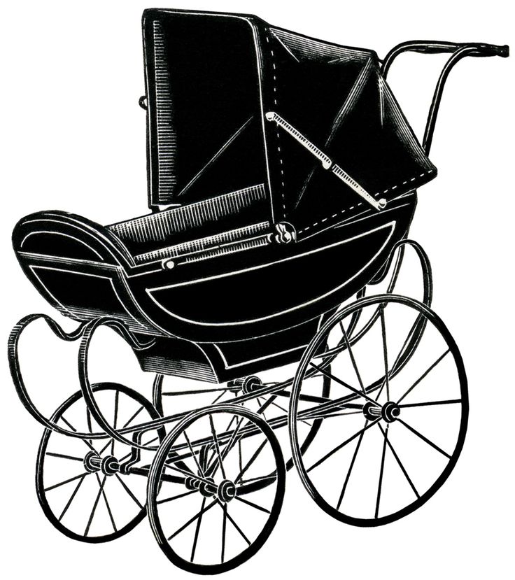 736x829 Vintage Silhouette Baby Clipart Collection