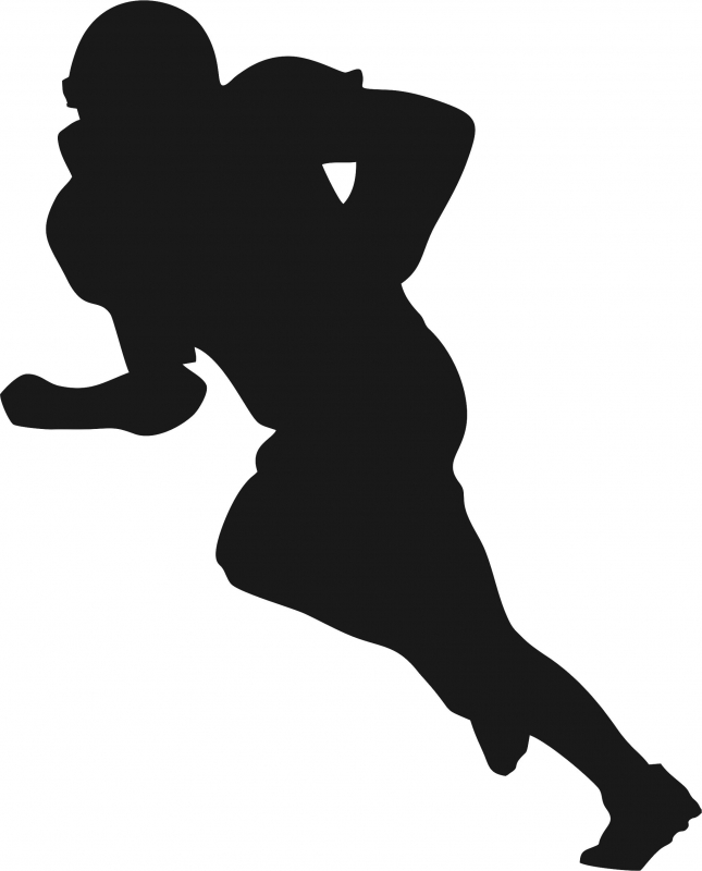 645x800 Football Running Back Silhouette Laser Cut Appliques