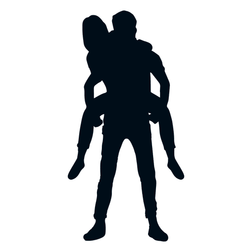 512x512 Boy Wearing Girlfriend On Back Silhouette