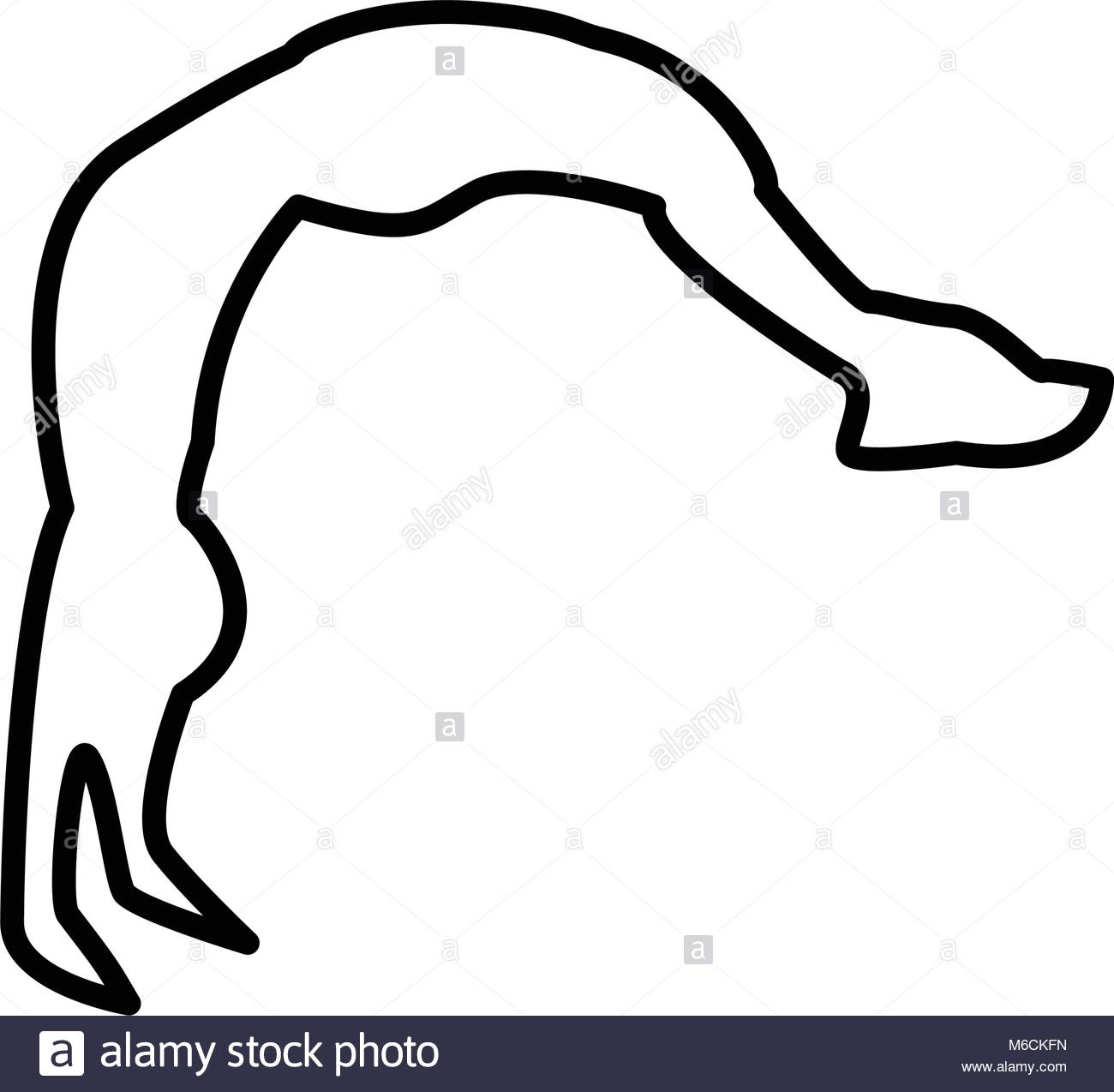 1300x1274 Backflip Silhouette Outline On White Background Stock Vector Art