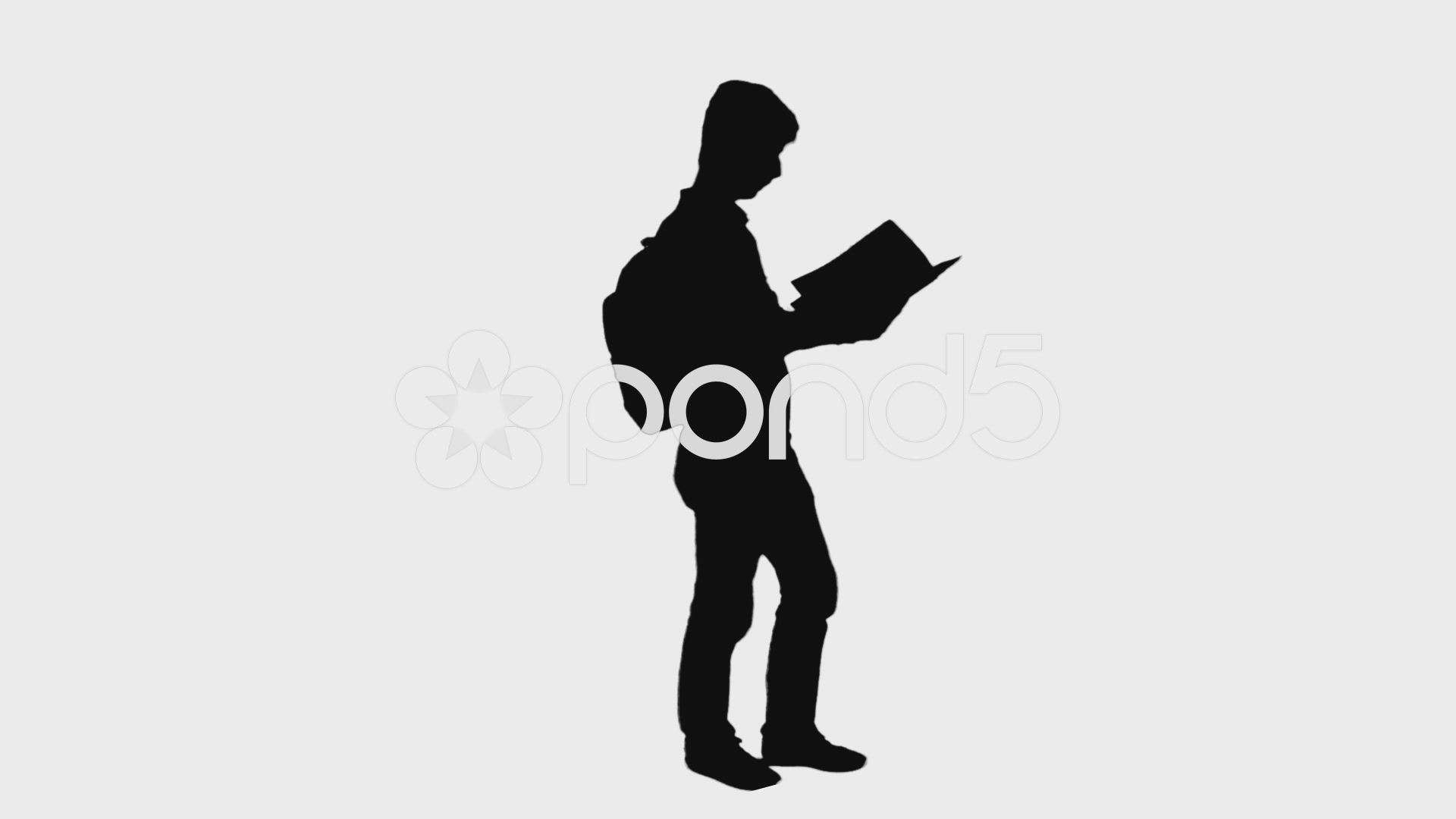 1920x1080 Student Reading Book With Backpack Silhouette