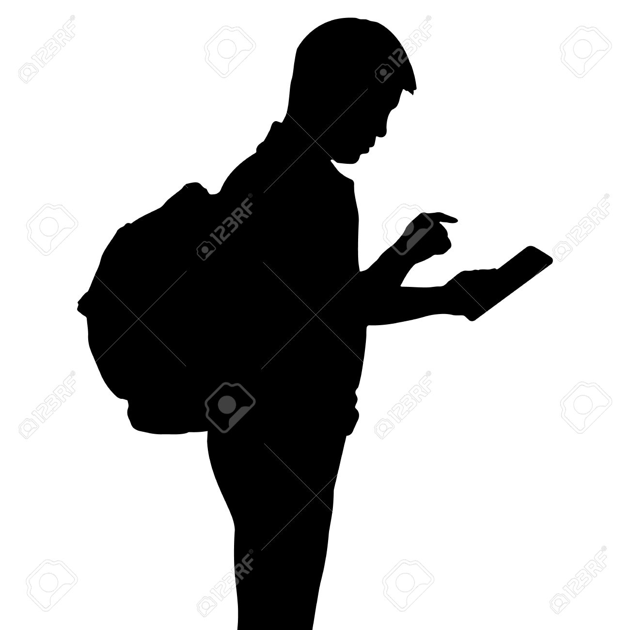 1300x1300 With Backpack Silhouette Clipart